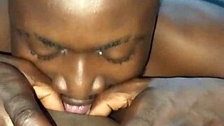 She gives a blowjob while showing off her big ass