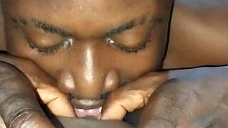 She gives a blowjob while showing off her big ass