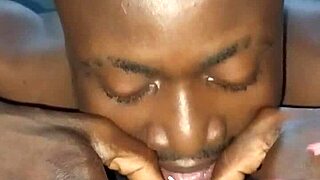 She gives a blowjob while showing off her big ass