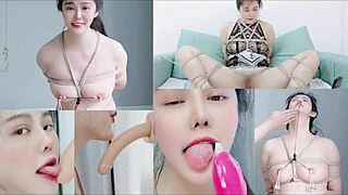 Naked Bondage with Dildo Deepthroat and Forced Orgasm
