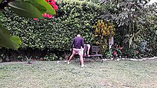 Fucking This Horny Mature Woman In The Garden?