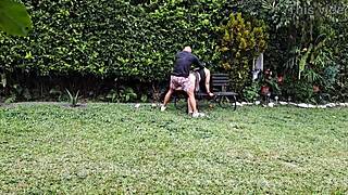 Fucking This Horny Mature Woman In The Garden?