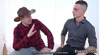 Sexy friend rides girlfriend for cash!