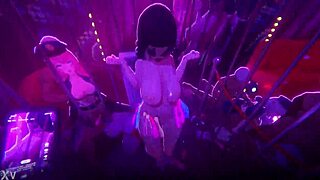 aponia nightclub striptease with clothes ripped in anime hentai