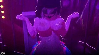 aponia nightclub striptease with clothes ripped in anime hentai