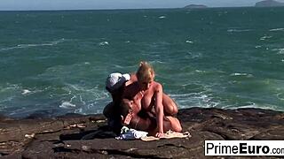 Busty Blonde Tarra Takes Two Cocks At Once!