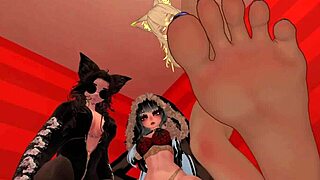 You get domintated by 3 hot girls feet in vrchat