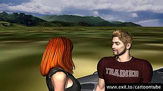 Outdoors cartoon fantasy features a gorgeous babe in high definition