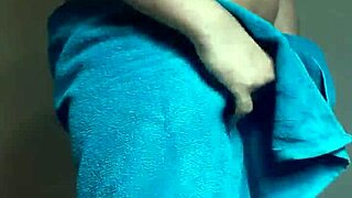 After the bath, she masturbates with that big black cock