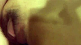 Big Purple Dildo Slides into Tight Wet Pussy Easily