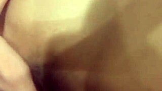 Big Purple Dildo Slides into Tight Wet Pussy Easily