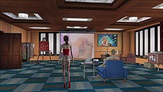 In Fallout 4, a cute brunette explores vicious fashion in a 3D anime hentai style