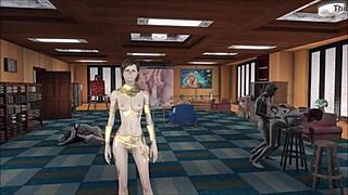In Fallout 4, a cute brunette explores vicious fashion in a 3D anime hentai style