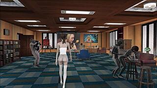 In Fallout 4, a cute brunette explores vicious fashion in a 3D anime hentai style