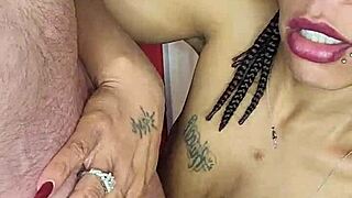 the couple sucks master and jerks him interracial