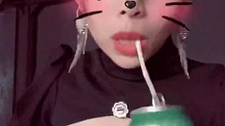 Bras Squeezing Big Tits of a Teen in Tight Lingerie