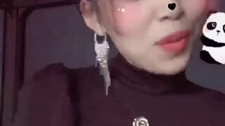 Bras Squeezing Big Tits of a Teen in Tight Lingerie