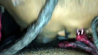 Dread head Candy Giver performs wet pussy deep throat with long hair