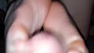 Reverse Footjob Ends with Explosive Cumshot!