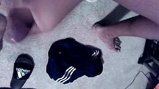 i'm stroking my big black cock befor work