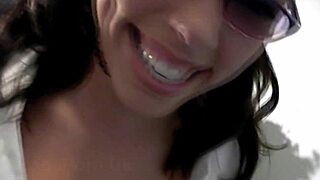 girlfriend slowly rubbing her friend's cock in her face during masturbation