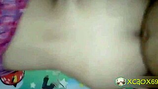 Wife bent over in doggystyle fucking, cumming on condom.