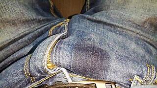 Woman pees inside her car in detailed view