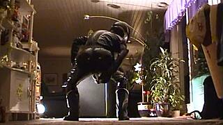 roxina2001 in rubber wanker helmet with xxxl real doll