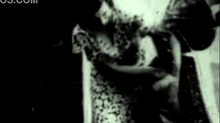 Vintage lesbian bondage in retro style