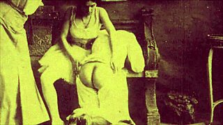 Vintage lesbian bondage in retro style