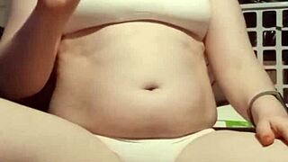 White Lingerie And Bare Feet Tease