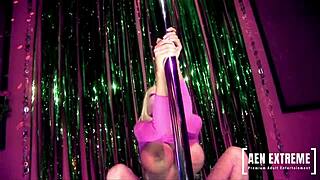 Bimbo pornstar Danielle Derek loves the stripper life.