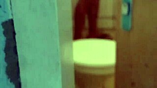 i saw him taking a relaxing bath in the bathroom