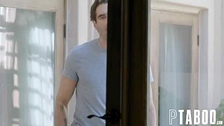 Teen Alison Rey blows Ken Feels' cock hard.