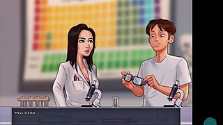 In summertime saga, the asian teacher engages in roleplay with the student.