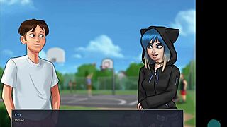 In summertime saga, the asian teacher engages in roleplay with the student.