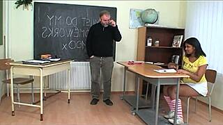 Exotic Bitch Sucks Old Man's Hard Cock