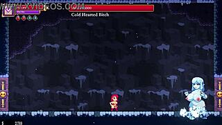 Scarlet maiden defeats all bosses in hentai game.