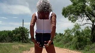 Staci Onit Rides Cowgirl In Public Outdoor