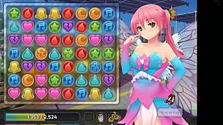 Ebony brunette gets a monster alien cock in HuniePop uncensored.
