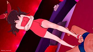 Amber jerks with feet solo in towel fetish anime