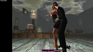 She grinds and gets taken on the dance floor.