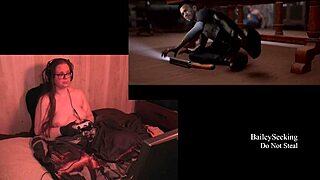 naked playthrough reveals tattooed brunette's secrets.