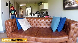 Cute amateur latina redhead 18yo close up railed and cumshot casting