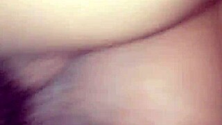 Playing with wet pussy on his lap made him cum fast