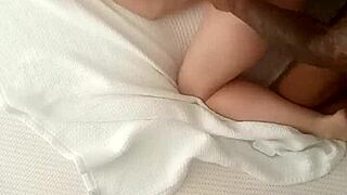 She demands I finish inside her during intense interracial doggystyle. Her bent-over creampie moment drives me wild!