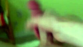 redheaded male masterbates his monster cock casually