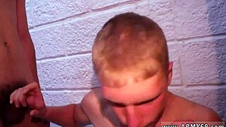 Military guys jerking off in shower for gay orgy training