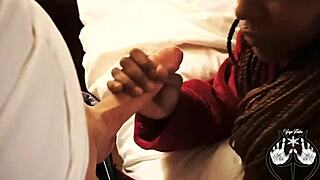 Ebony Bent Over in Doggystyle Pussy Fucking