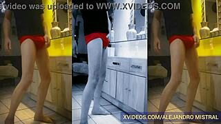 Slim Mature Alejandro Mistral Shows Monster Cock In Red Underwear